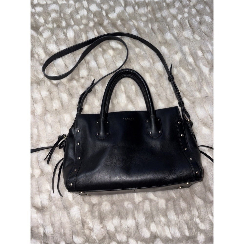 Radley London Black Leather Multiway Satchel Top Handle Removable Crossbody